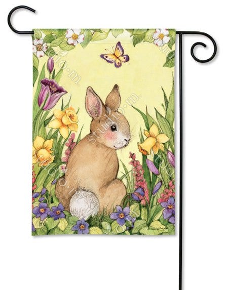 Springtime Bunny Garden Flag