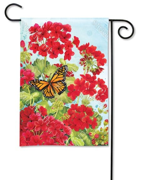 Red Geraniums Garden Flag