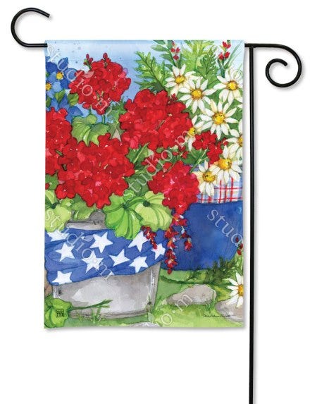 Patriotic Floral Garden Flag