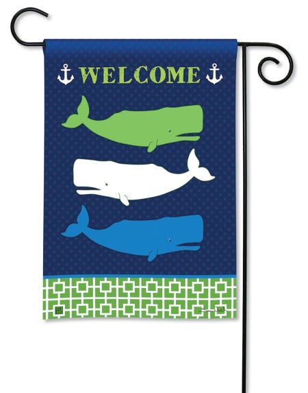 Coastal Whale Garden Flag