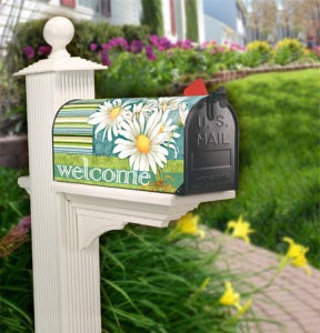 Decorated Mailbox with Mailwraps Mailbox Cover What better way to welcome friends and neighbors than with a beautifully decorated mailbox.